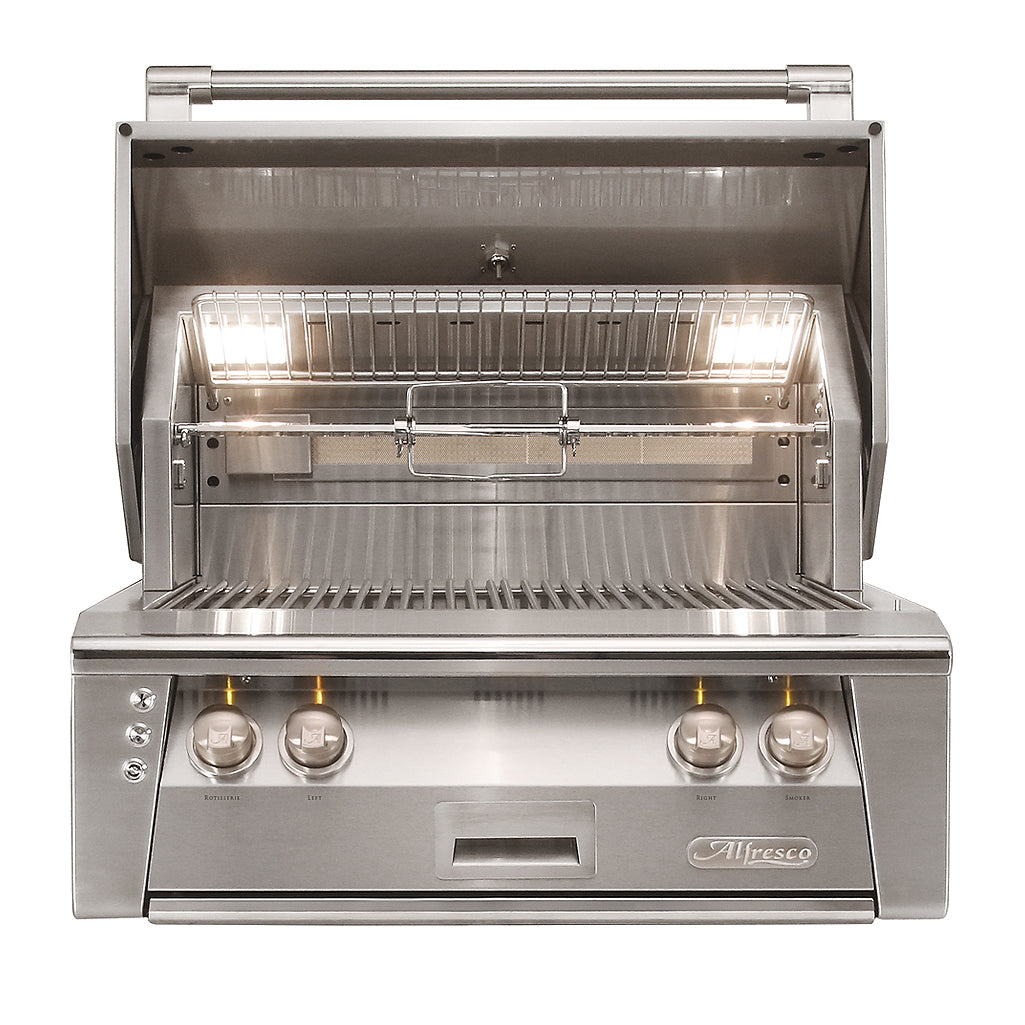 Alfresco ALXE 30-Inch Built-In Gas Grill with Sear Zone Burner & Rotisserie - ALXE-30SZ-NG/LP - Natural Gas