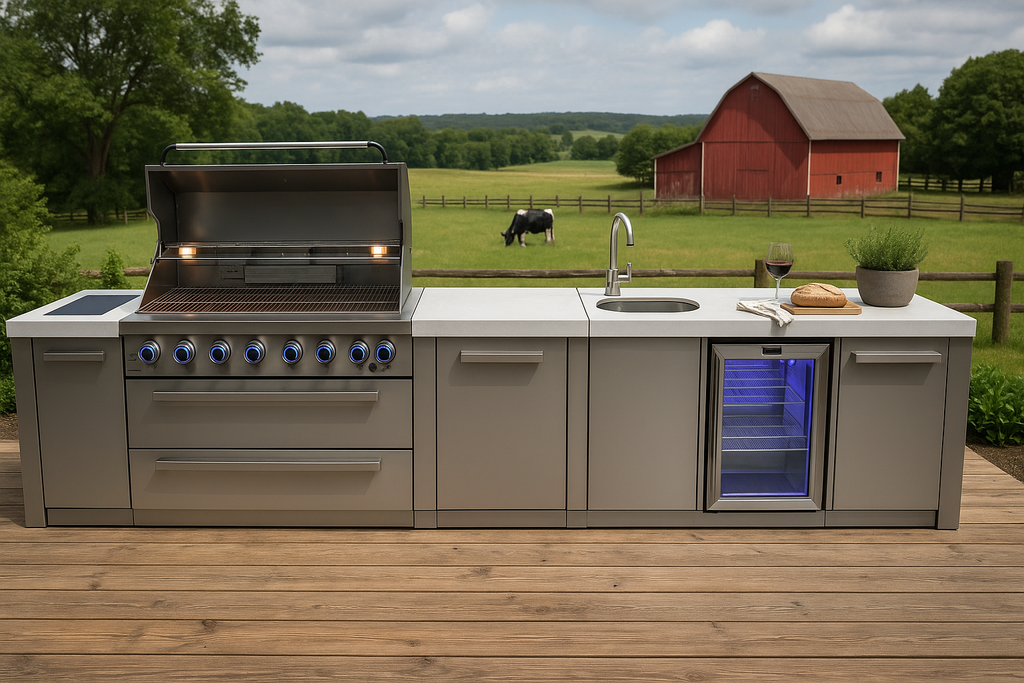 Mont Alpi 805 BBQ Grill Island with Beverage Center & Extra Storage - MAi805-BEVXL