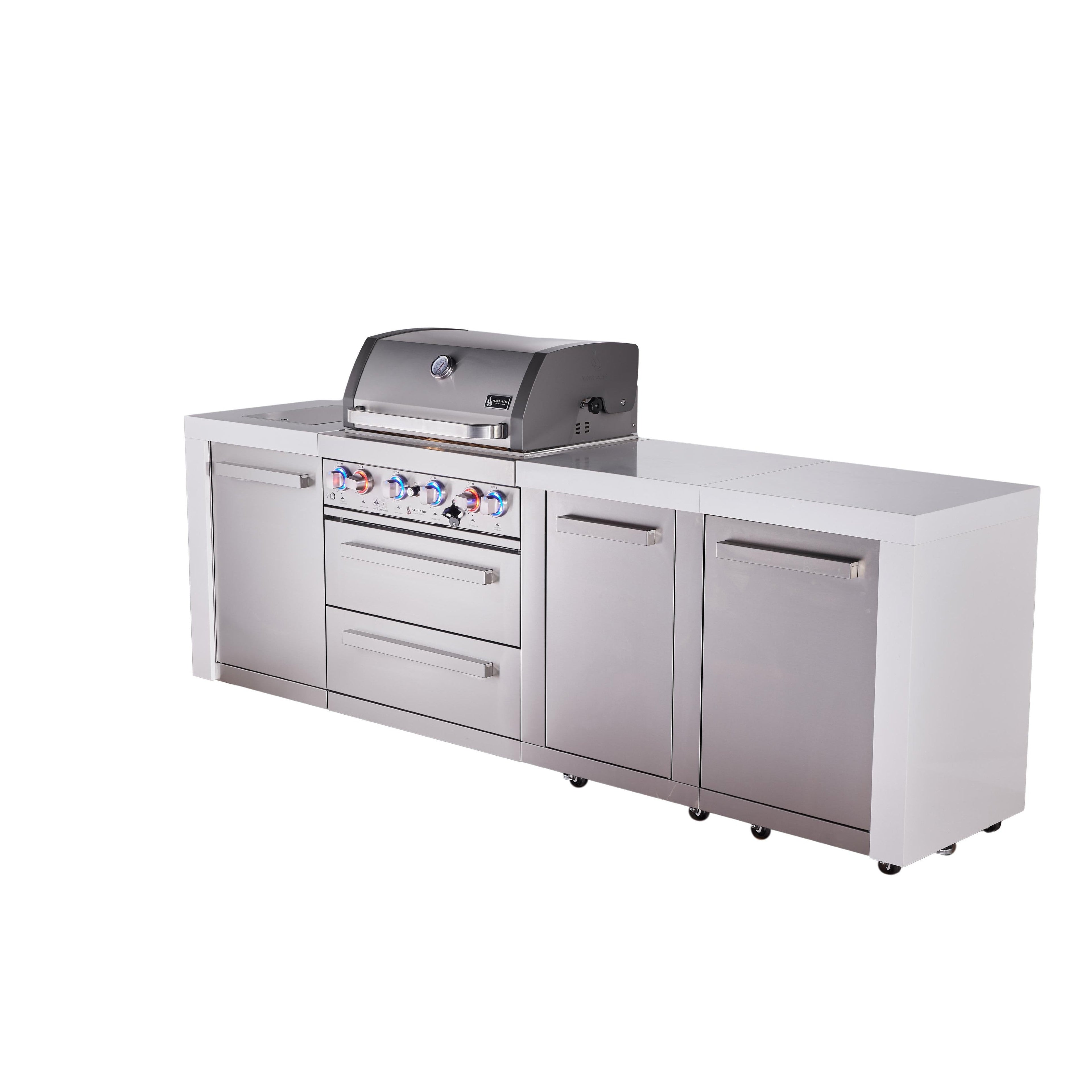 Mont Alpi 400 Deluxe BBQ Grill Island with Extra Storage - MAi400-DXL