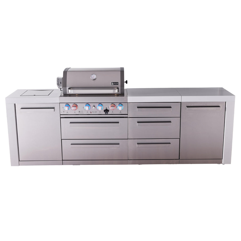 Mont Alpi 400 Deluxe BBQ Grill Island with Extra Drawer Storage - MAi400-DDR