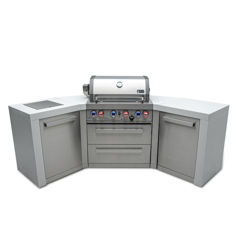 Mont Alpi 400 Deluxe BBQ Grill Island with V-Shape - MAi400-D45