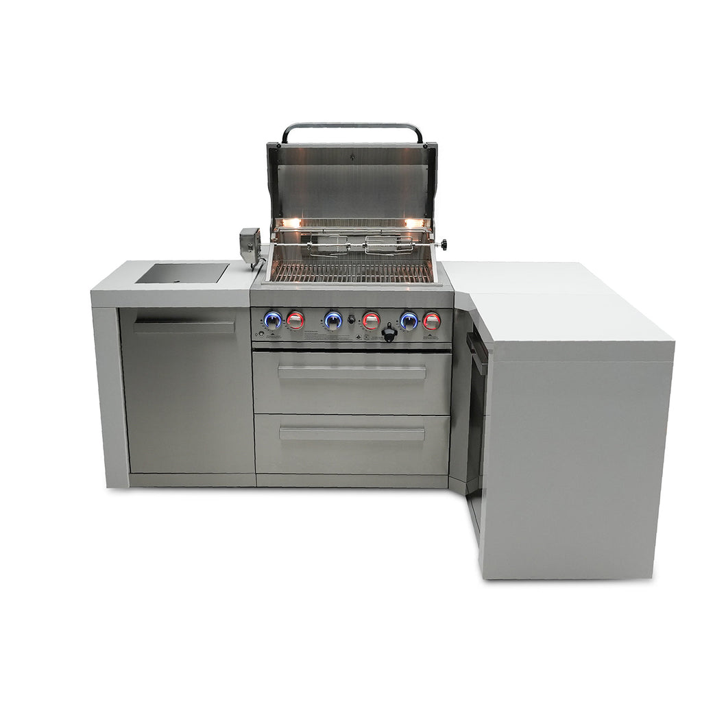 Mont Alpi 400 Deluxe BBQ Grill Island with L-Shape - MAi400-D90C