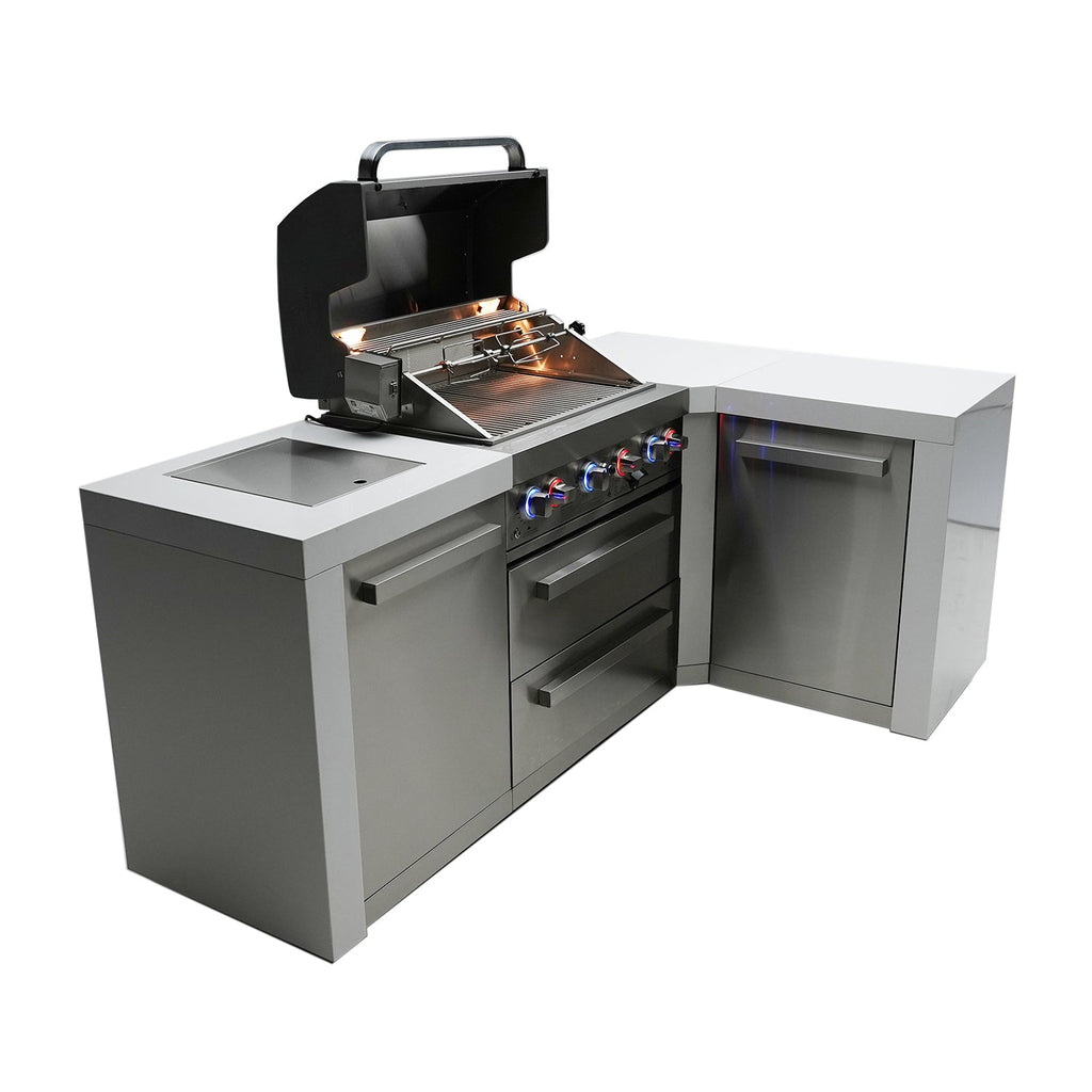 Mont Alpi 400 Deluxe BBQ Grill Island with L-Shape - MAi400-D90C