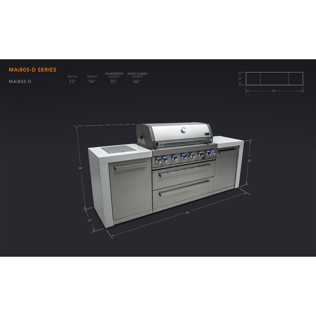 Mont Alpi 805 Deluxe BBQ Grill Island - MAi805-D