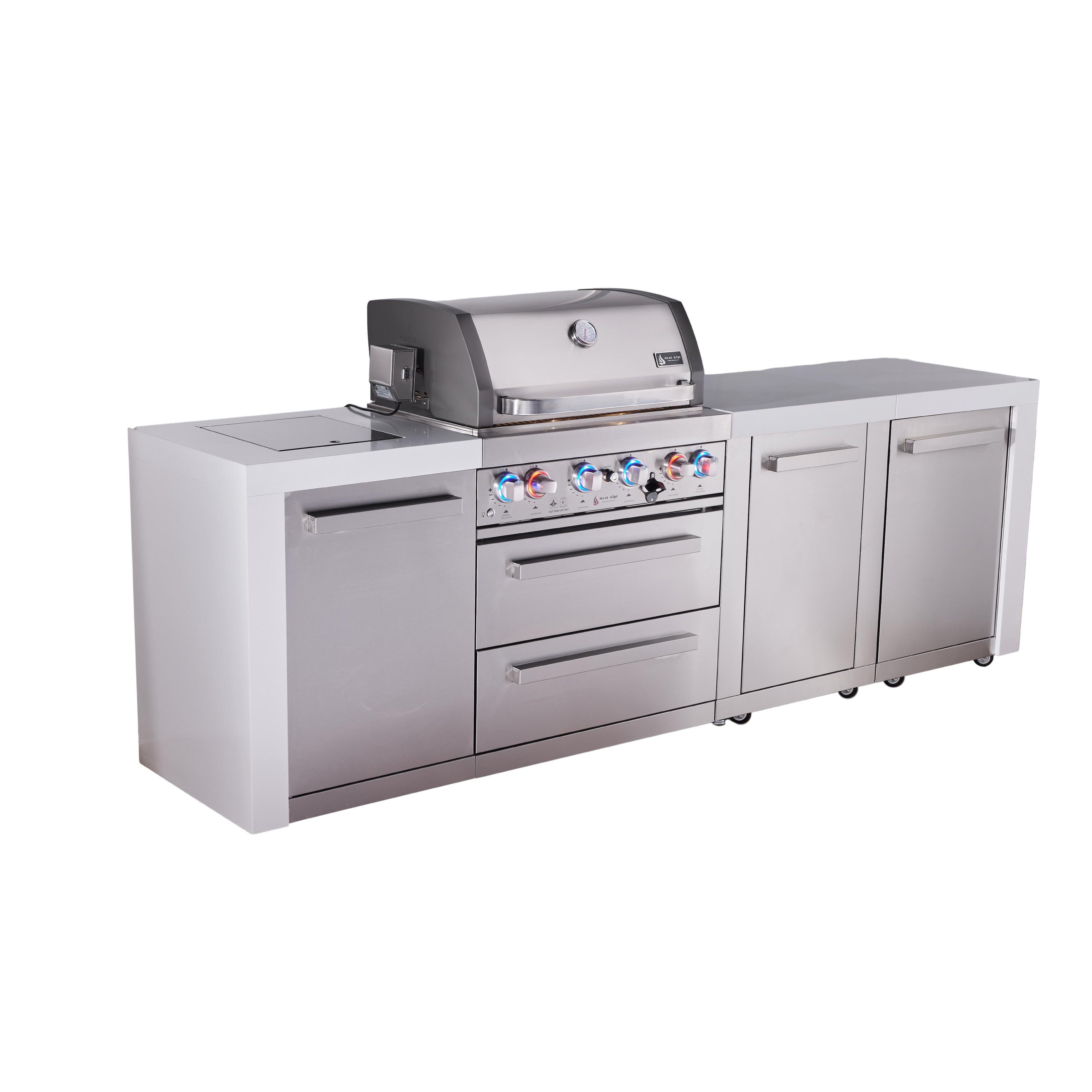 Mont Alpi 400 Deluxe BBQ Grill Island with Extra Storage - MAi400-DXL