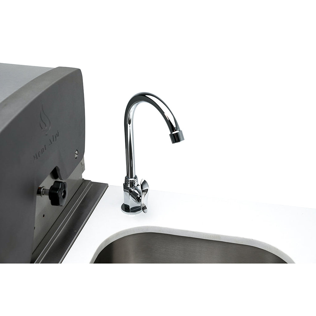 Mont Alpi 805 BBQ Grill Island with L-Shape, Kegerator & Beverage Center - MAi805-90KEGBEV