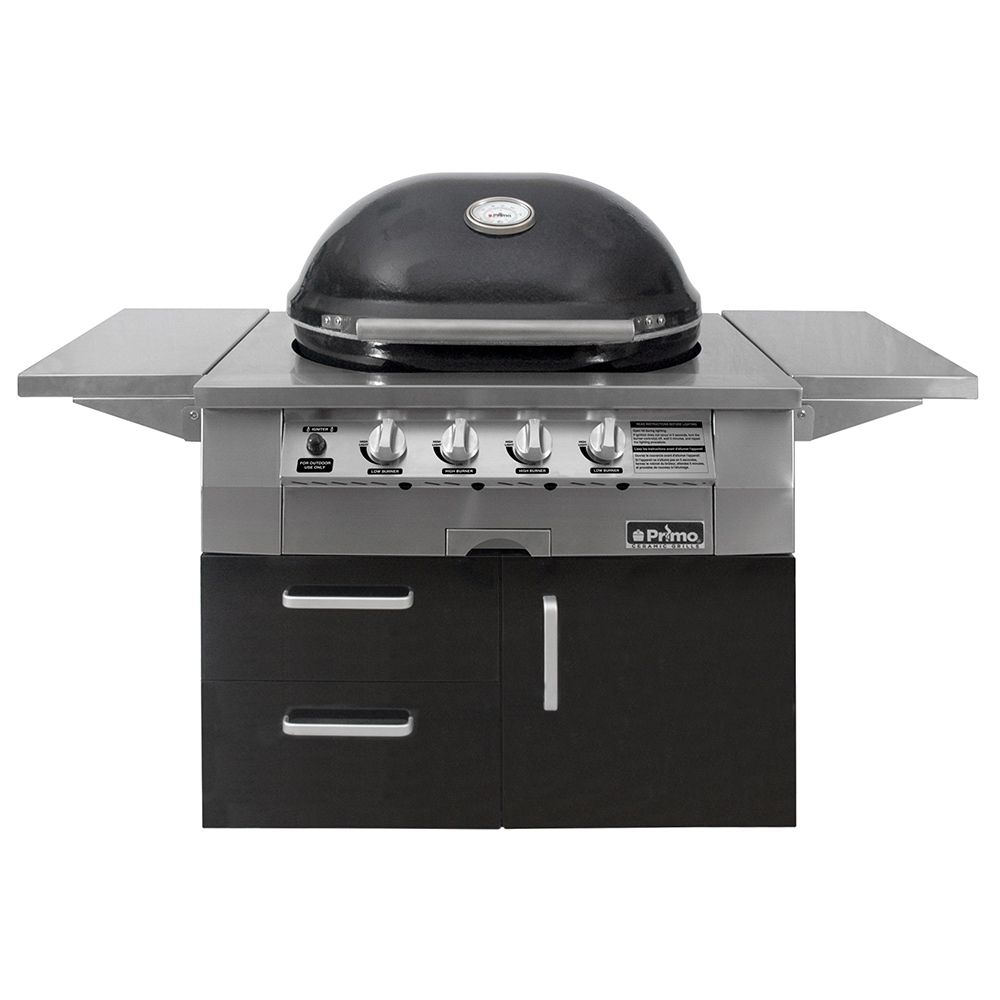 Primo Oval G420 36-Inch Ceramic Freestanding Kamado Gas Grill