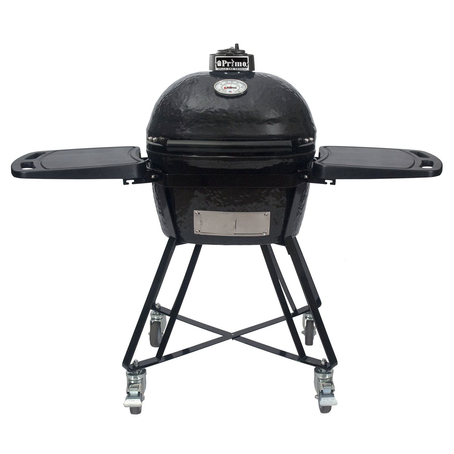 Primo Oval Junior 200 Ceramic Kamado Grill with Cradle & Side Shelves