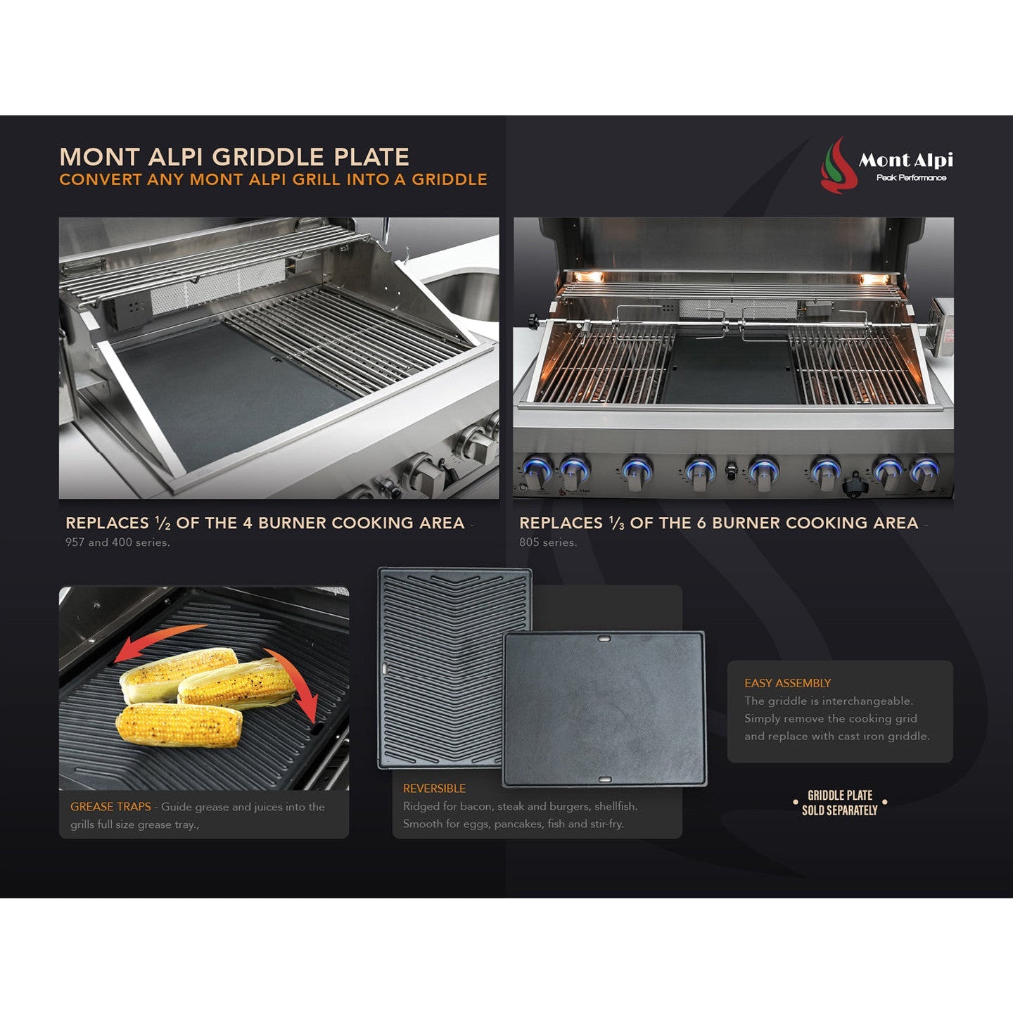 Mont Alpi 400 Deluxe BBQ Grill Island with Kegerator, Kamado Module & Extra Drawer Storage - MAi400-DKEGKAMDR