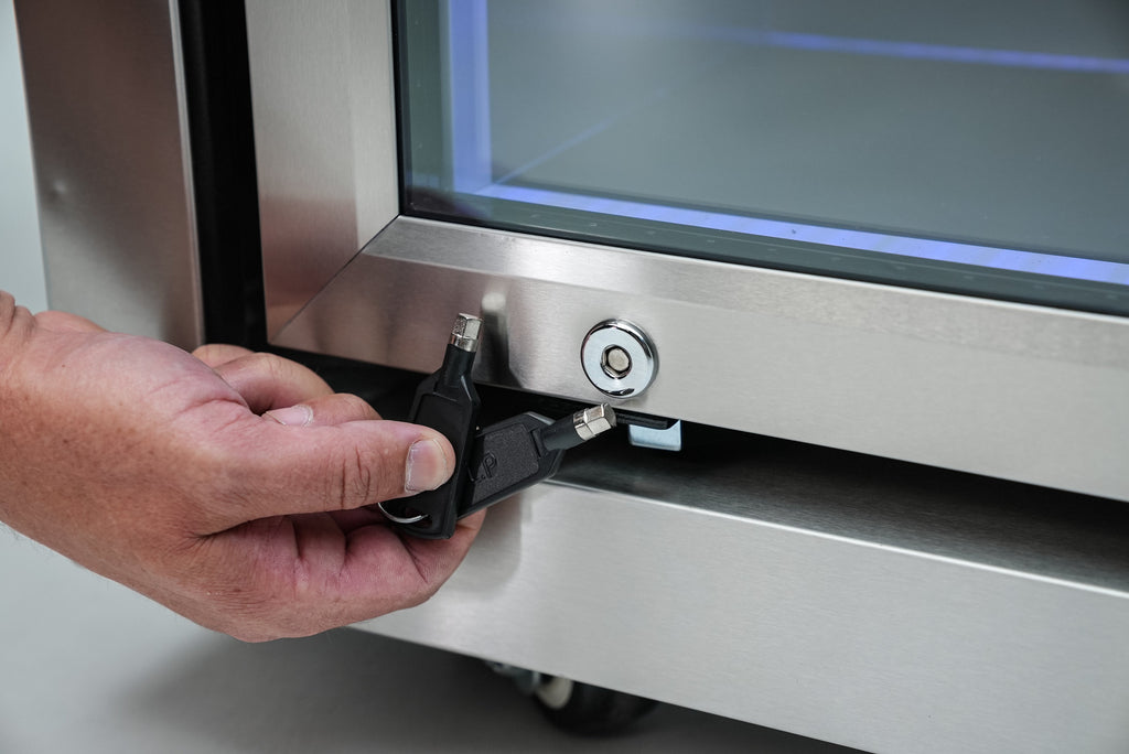 Mont Alpi 400 Deluxe BBQ Grill Island with L-Shape, Beverage Center, Kegerator & Extra Storage - MAi400-D90KEGBEVXL